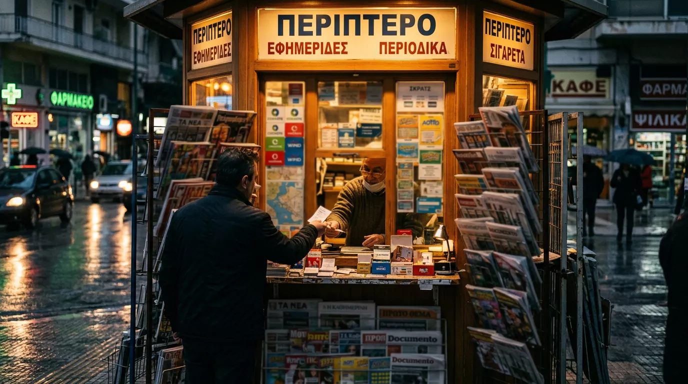 Σημείο πώλησης κουπονιού Neosurf σε ελληνικό περίπτερο