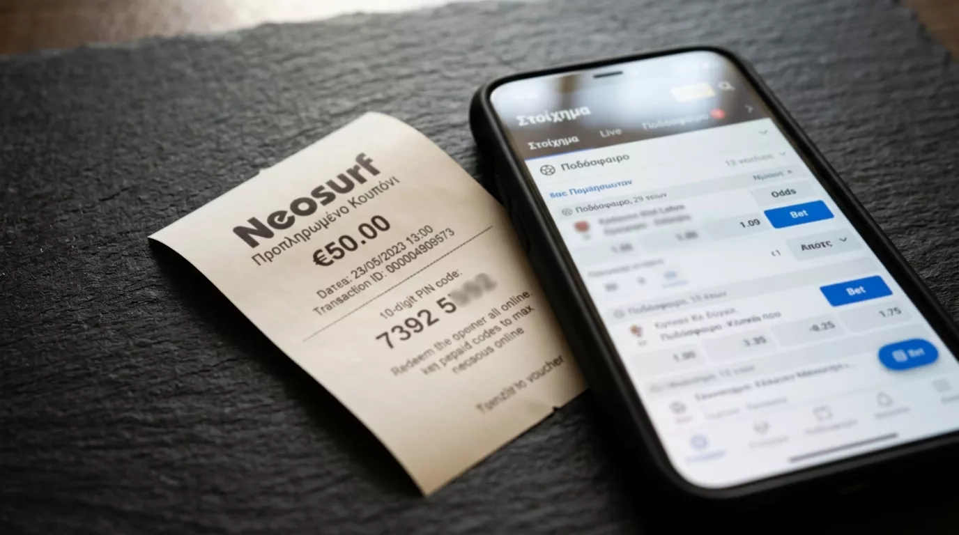 Neosurf κουπόνι και online στοίχημα στην Ελλάδα